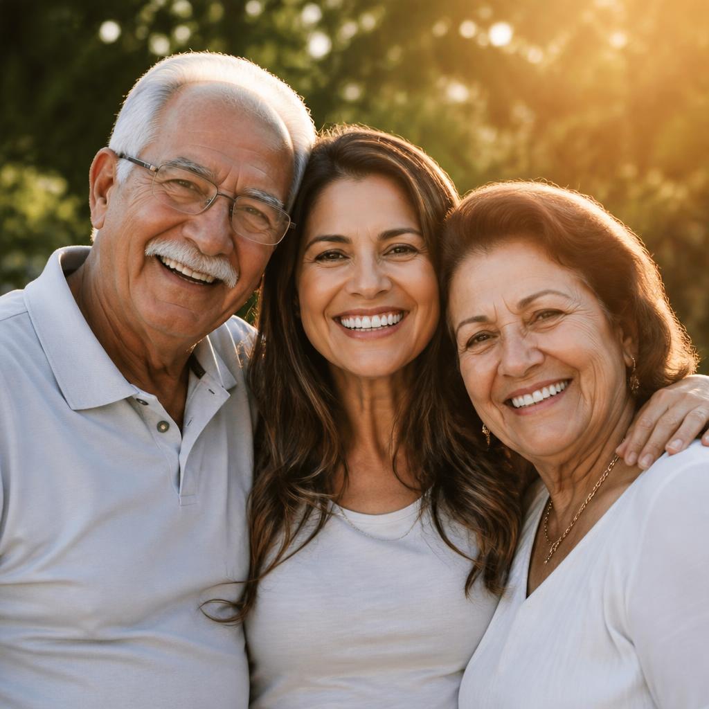 Família feliz sorrindo